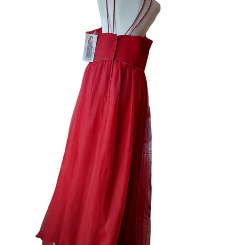NWT Alfred Angelo Boho Valentine Red Lined Gown. - Picture 3 of 11